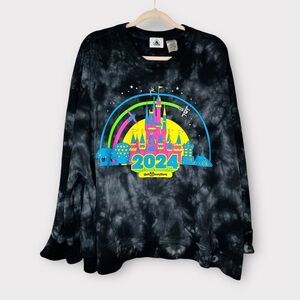 Disney World 2024 Tie-Dye castle Sweatshirt in neon